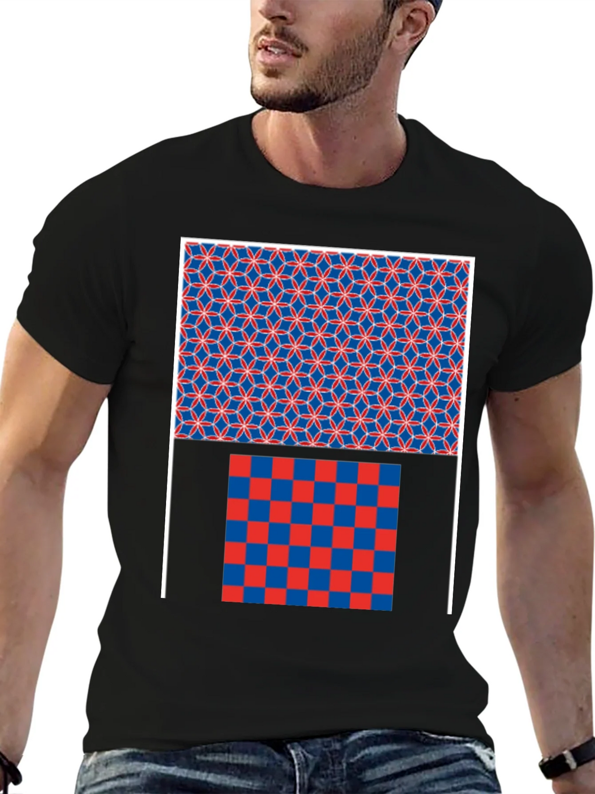 Geometric Pattern Graphic Print Black T-Shirt product image 9