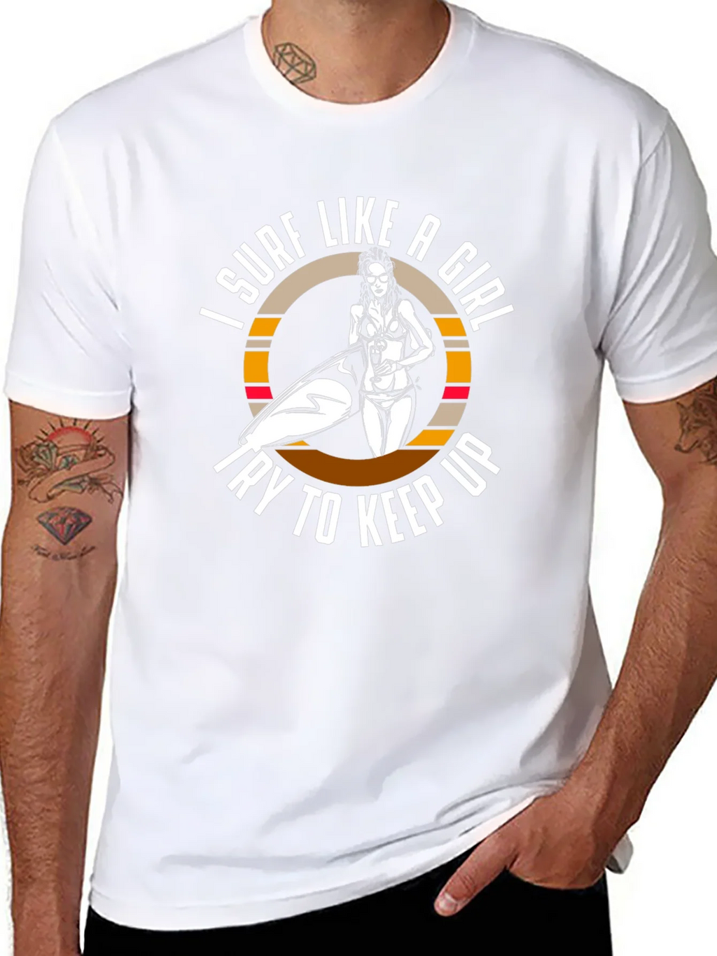 Surf Like A Girl T-Shirt - Black product image 10