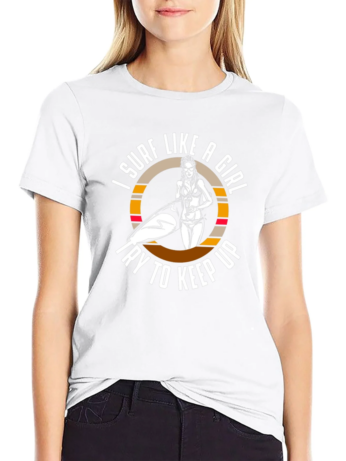 Surf Like A Girl T-Shirt - Black product image 11