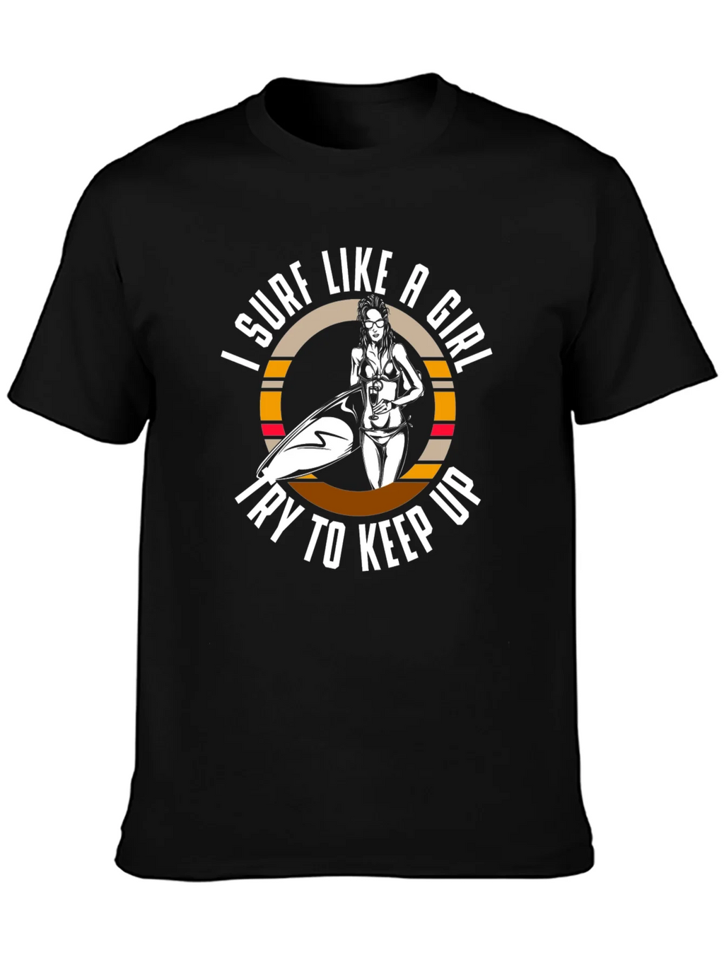 Surf Like A Girl T-Shirt - Black product image 6
