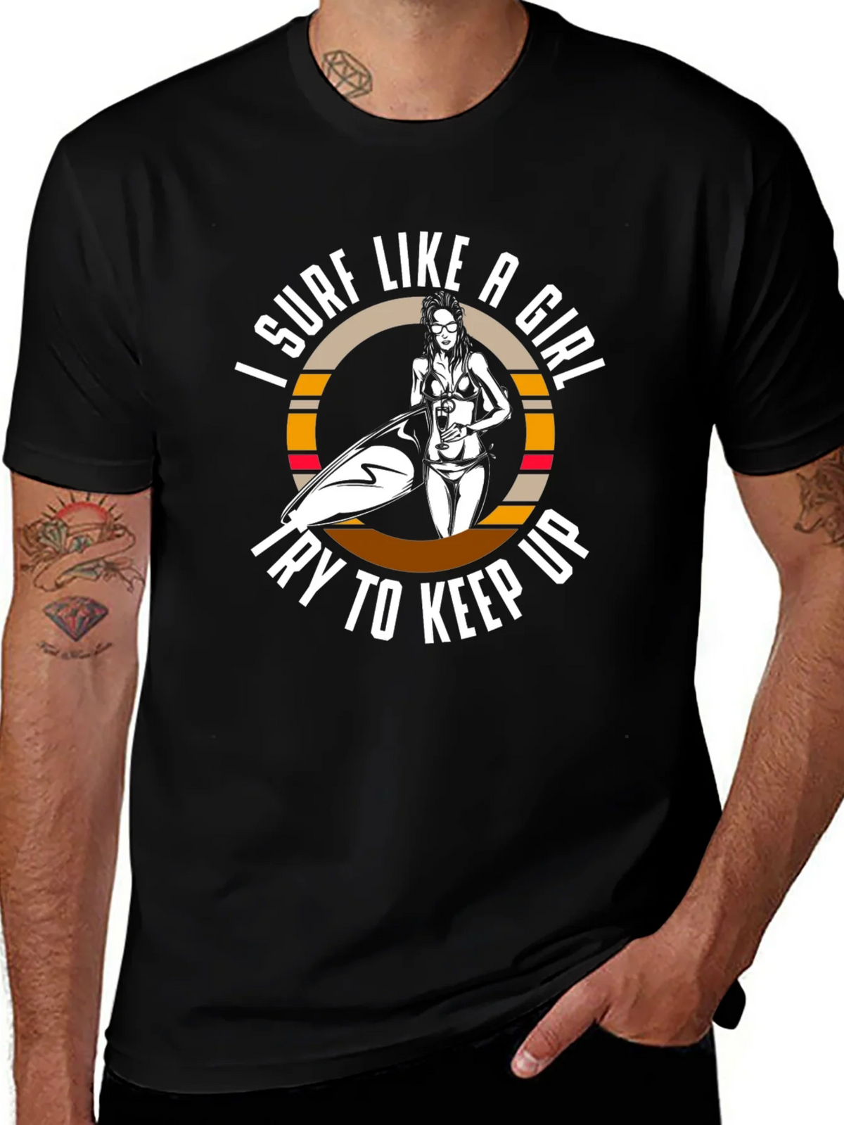Surf Like A Girl T-Shirt - Black product image 1