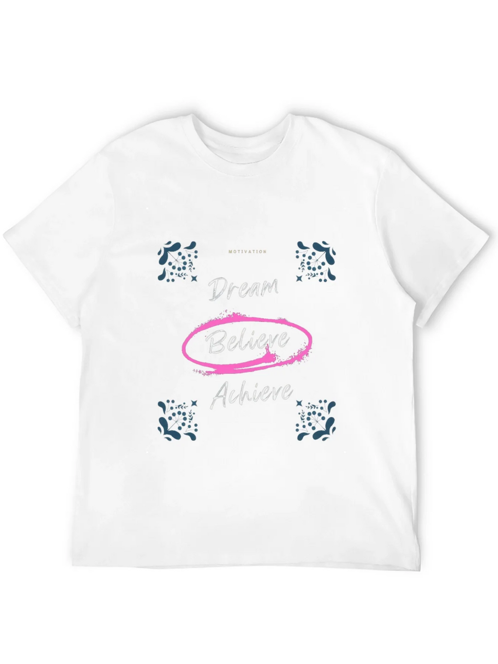 Motivational Dream Believe Achieve Black T-Shirt product image 3