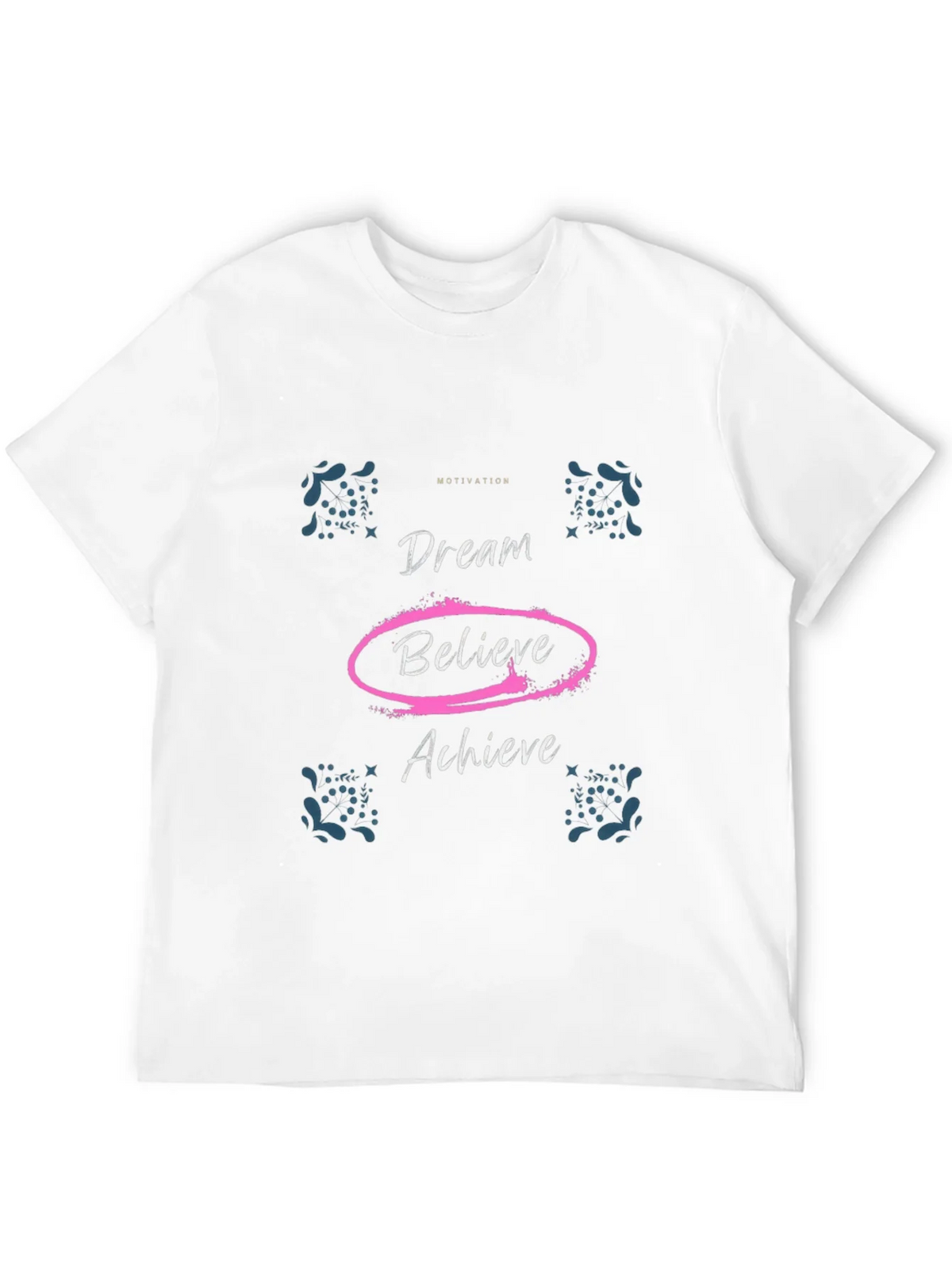 Motivational Dream Believe Achieve Black T-Shirt product image 3