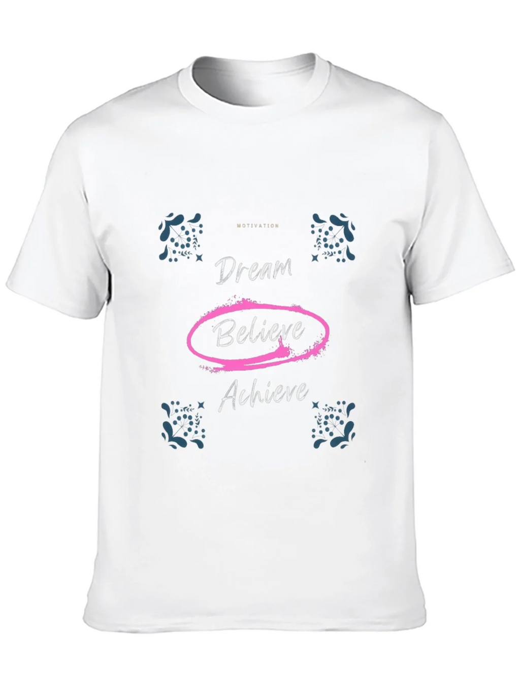 Motivational Dream Believe Achieve Black T-Shirt product image 12