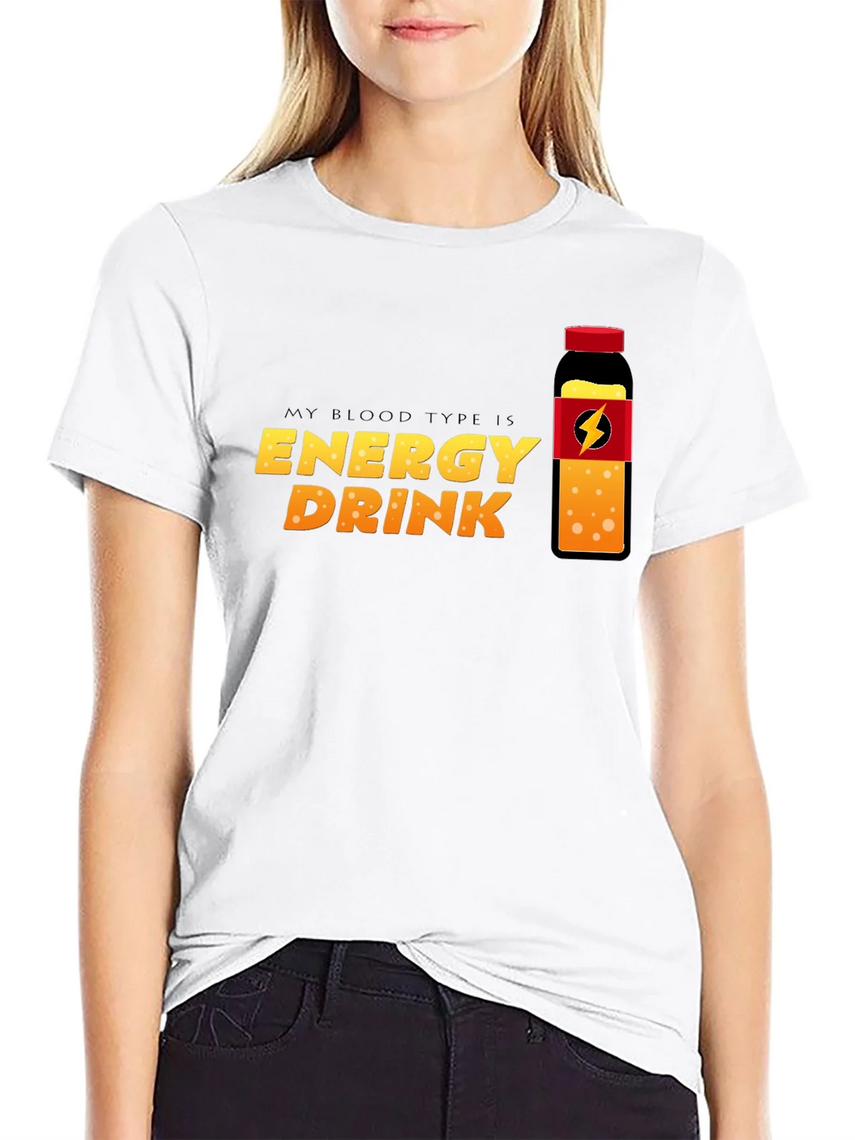 Energy Drink Blood Type T-Shirt - Black Crew Neck Tee product image 10