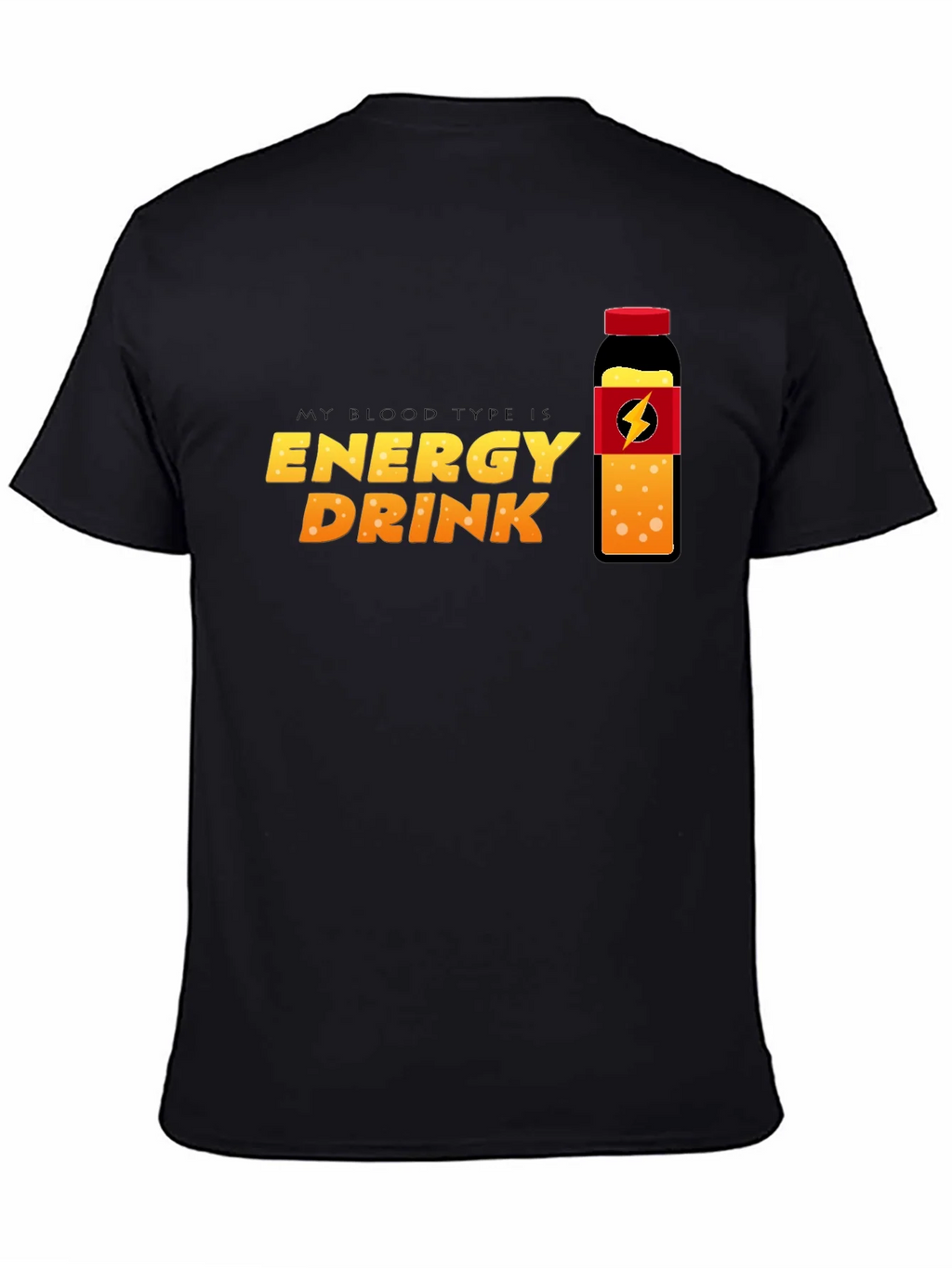 Energy Drink Blood Type T-Shirt - Black Crew Neck Tee product image 7