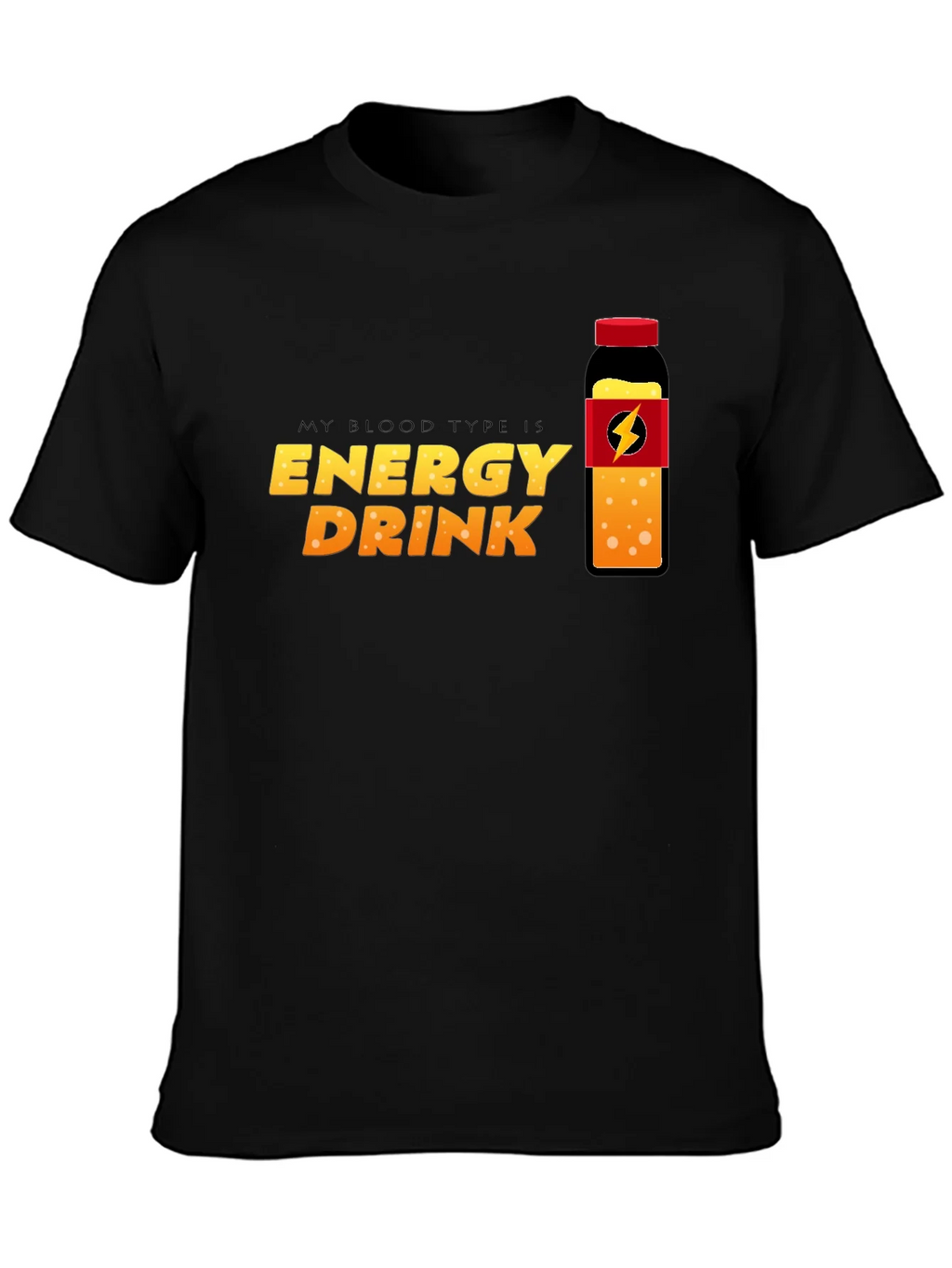 Energy Drink Blood Type T-Shirt - Black Crew Neck Tee product image 6