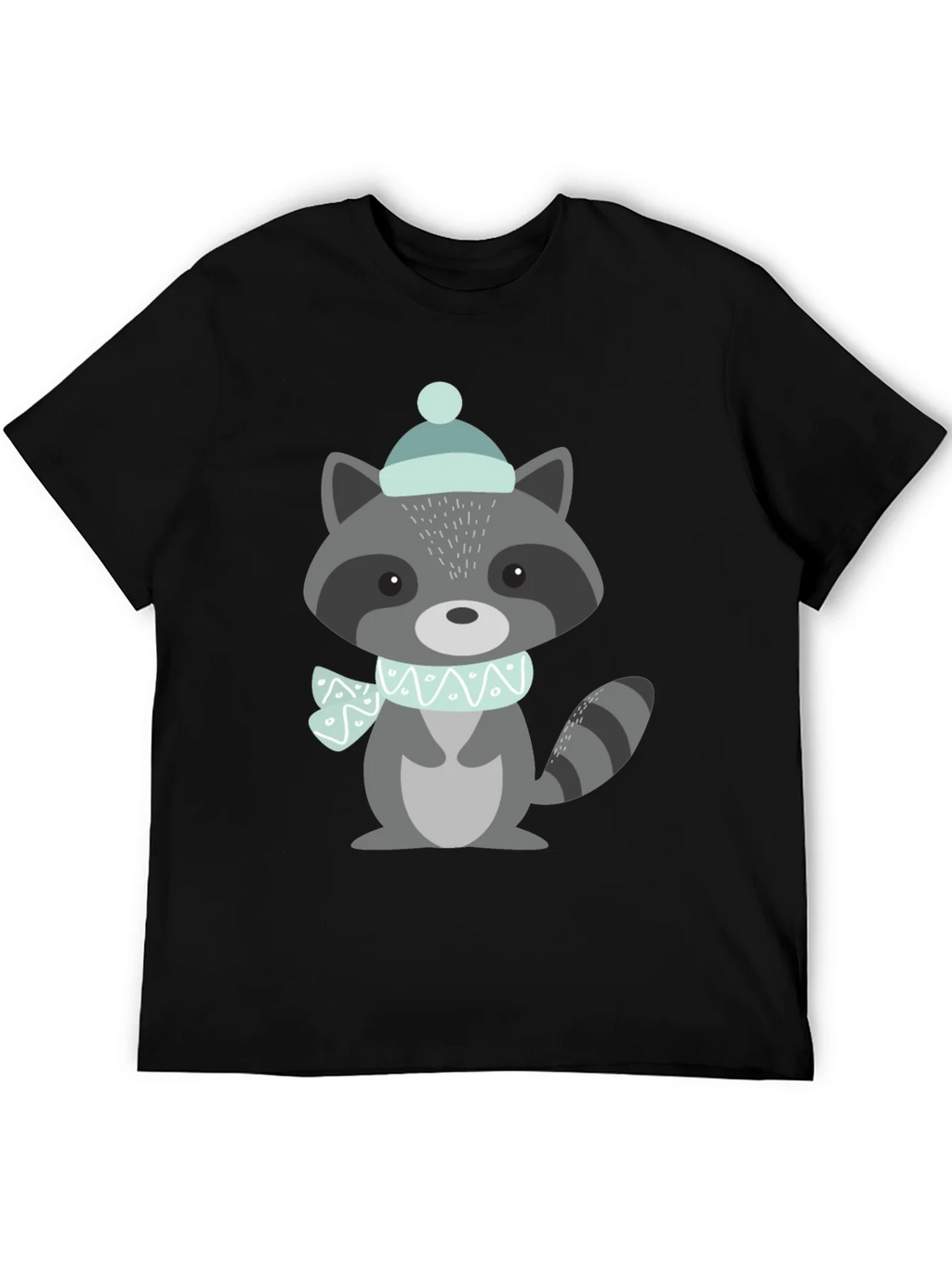 Cute Raccoon Winter Hat Graphic Tee