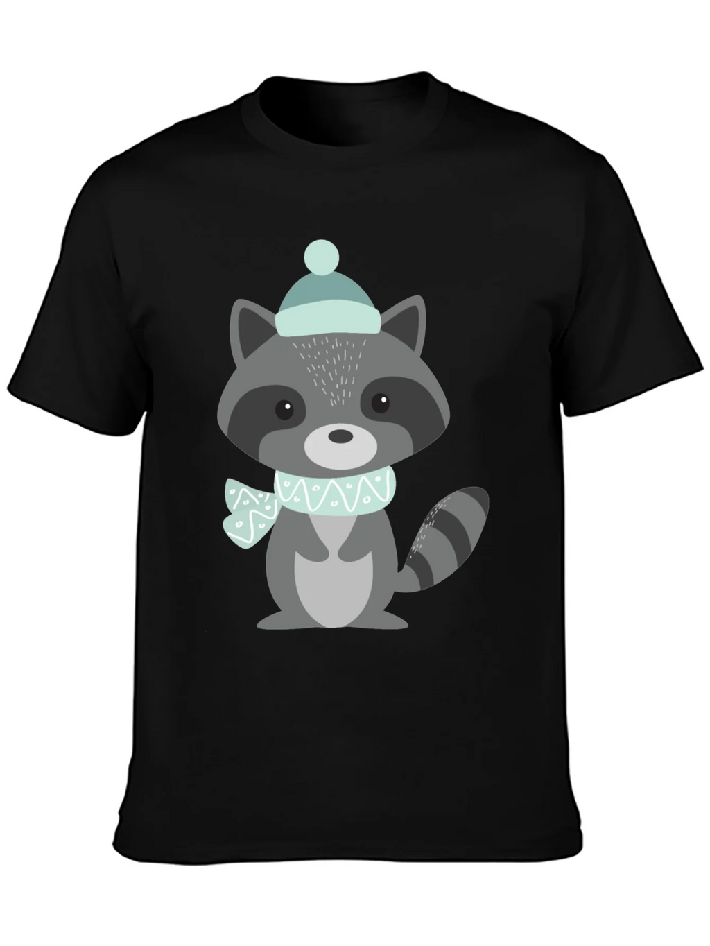Cute Raccoon Winter Hat Graphic Tee