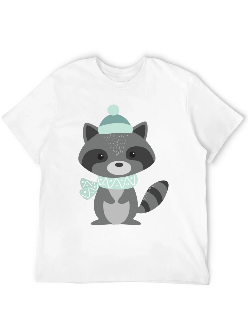 Cute Raccoon Winter Hat Graphic Tee