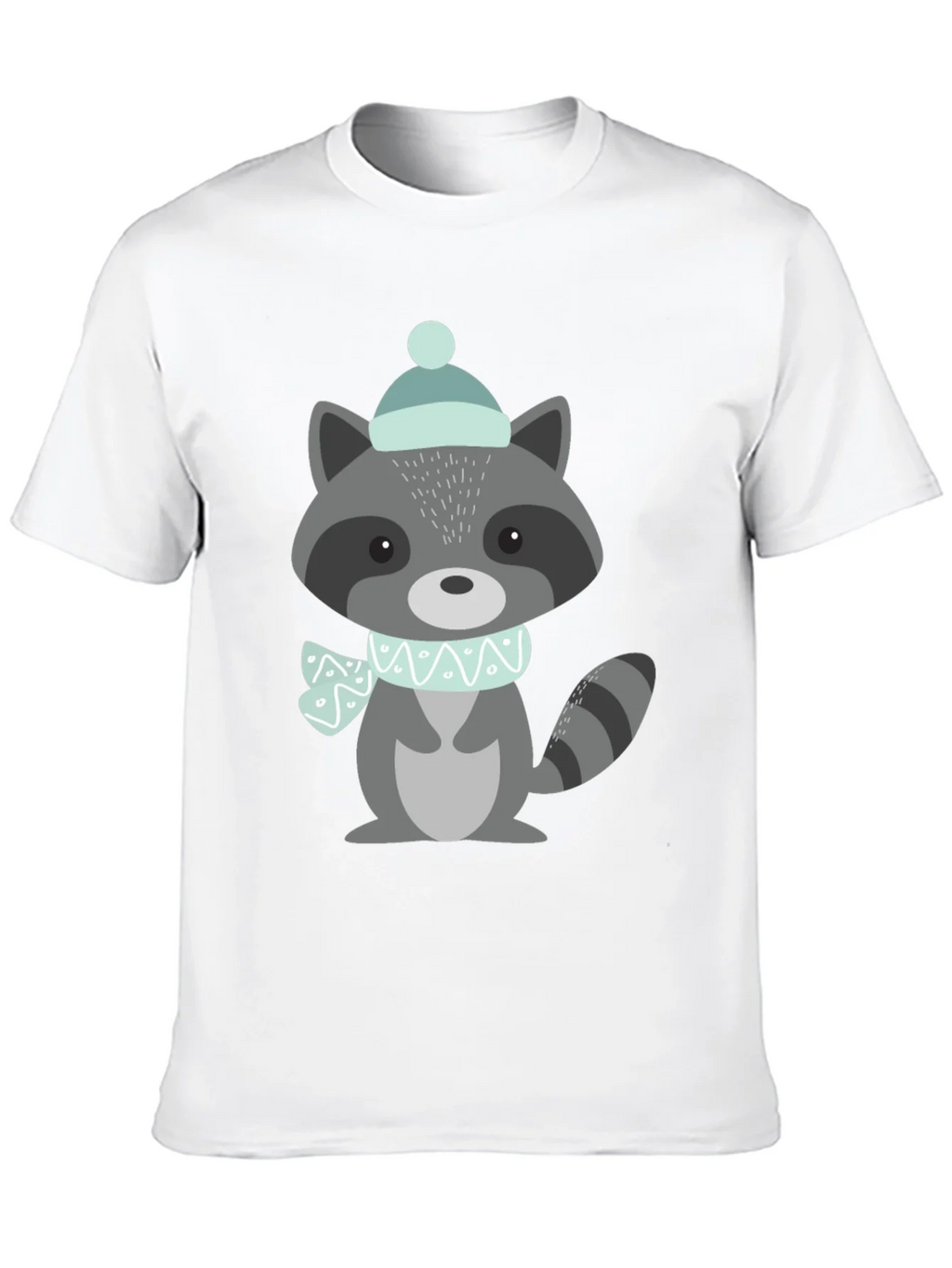 Cute Raccoon Winter Hat Graphic Tee