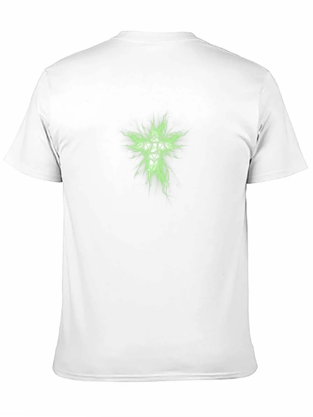 Mens Black T-Shirt with Green Geometric Design product image 2