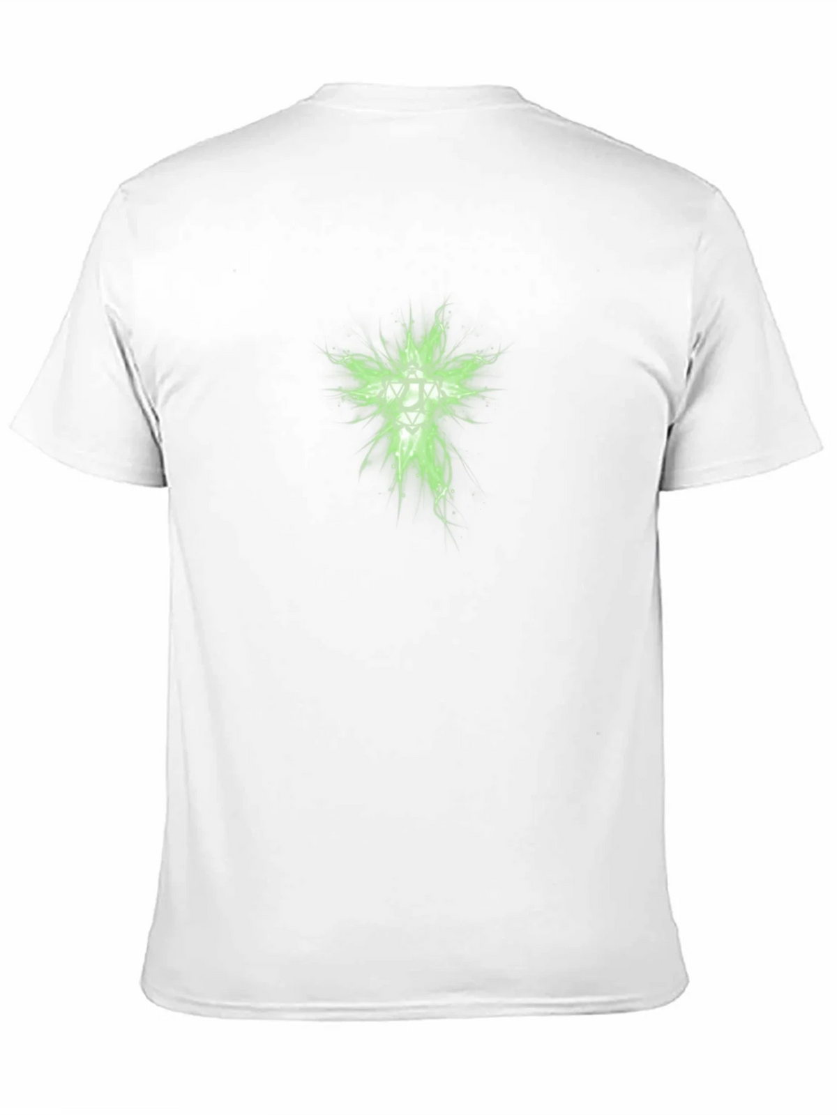 Mens Black T-Shirt with Green Geometric Design product image 2