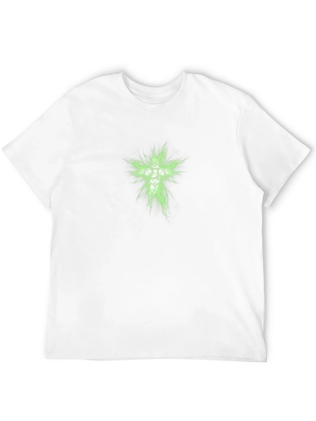 Mens Black T-Shirt with Green Geometric Design product image 3