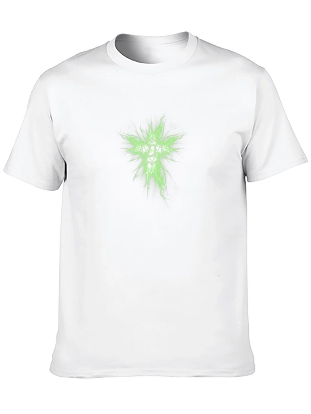 Mens Black T-Shirt with Green Geometric Design product image 11