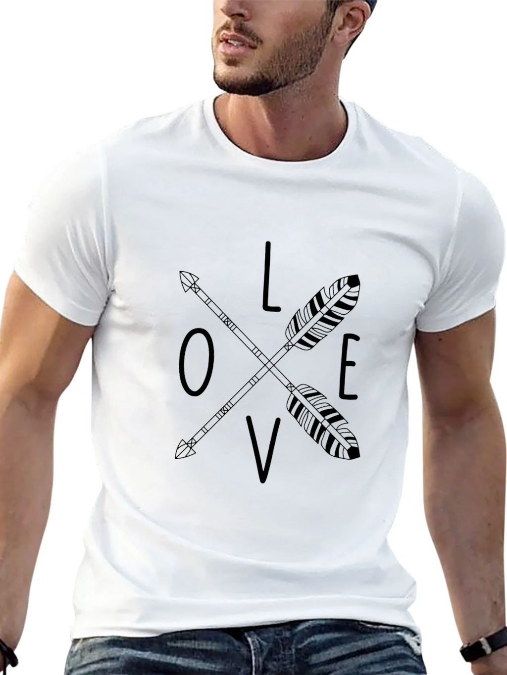 Love Arrow Graphic Tee - Black Casual T-Shirt product image 4