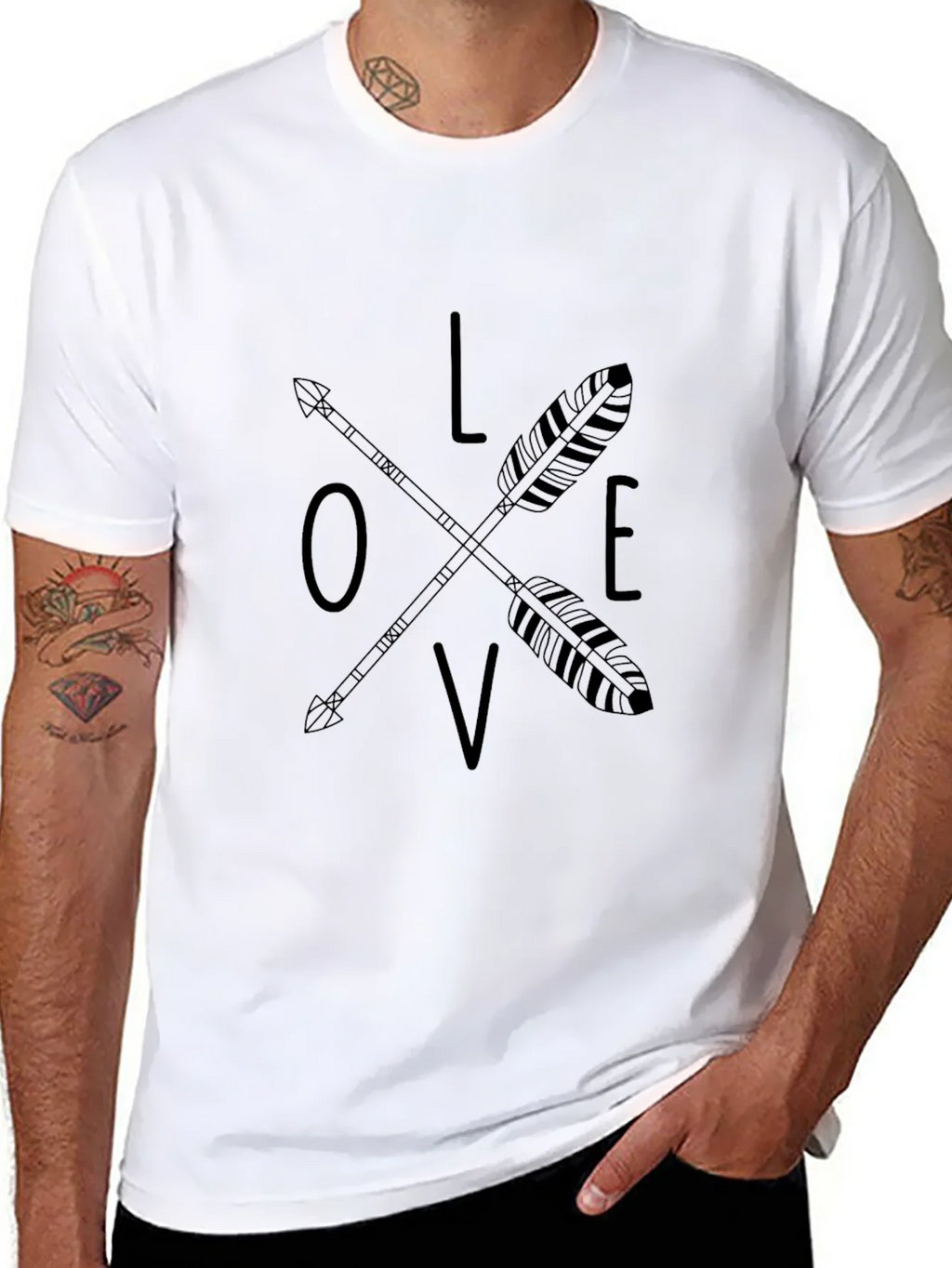 Love Arrow Graphic Tee - Black Casual T-Shirt product image 10