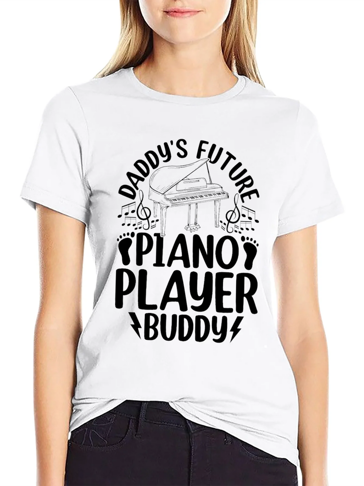 Daddys Future Piano Player Buddy Black T-Shirt product image 11