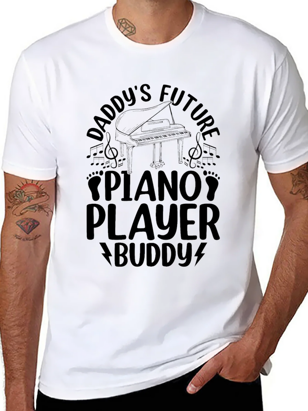 Daddys Future Piano Player Buddy Black T-Shirt product image 10