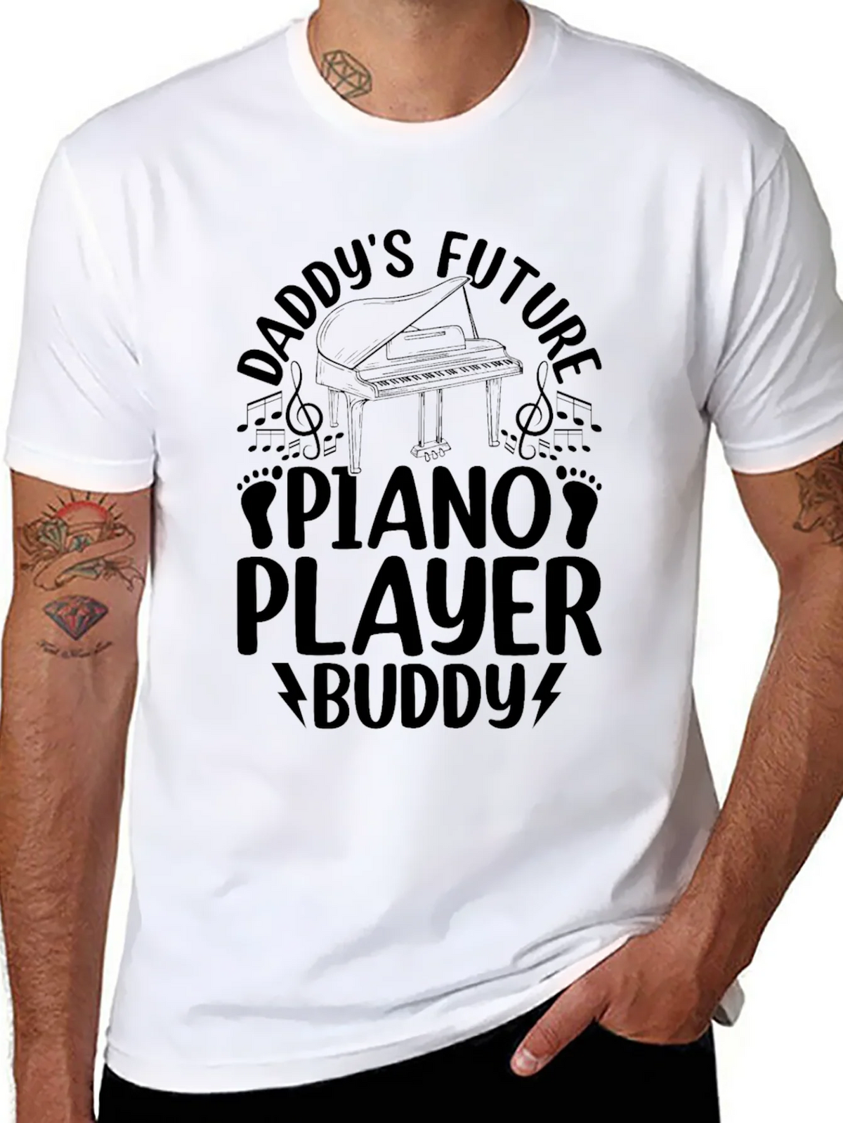 Daddys Future Piano Player Buddy Black T-Shirt product image 10