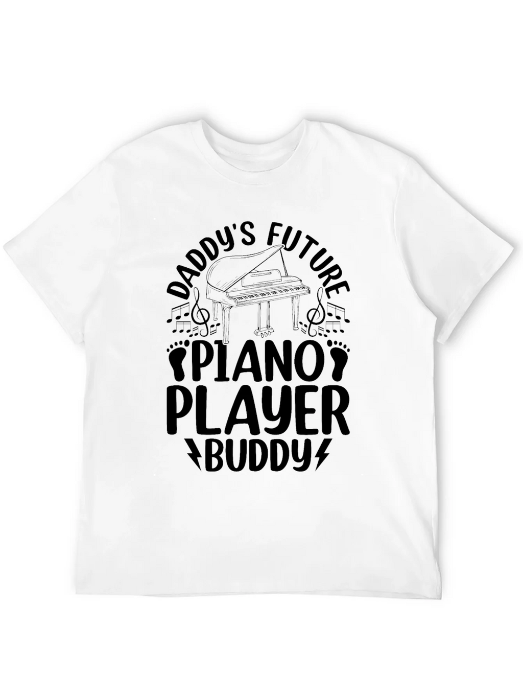 Daddys Future Piano Player Buddy Black T-Shirt product image 3