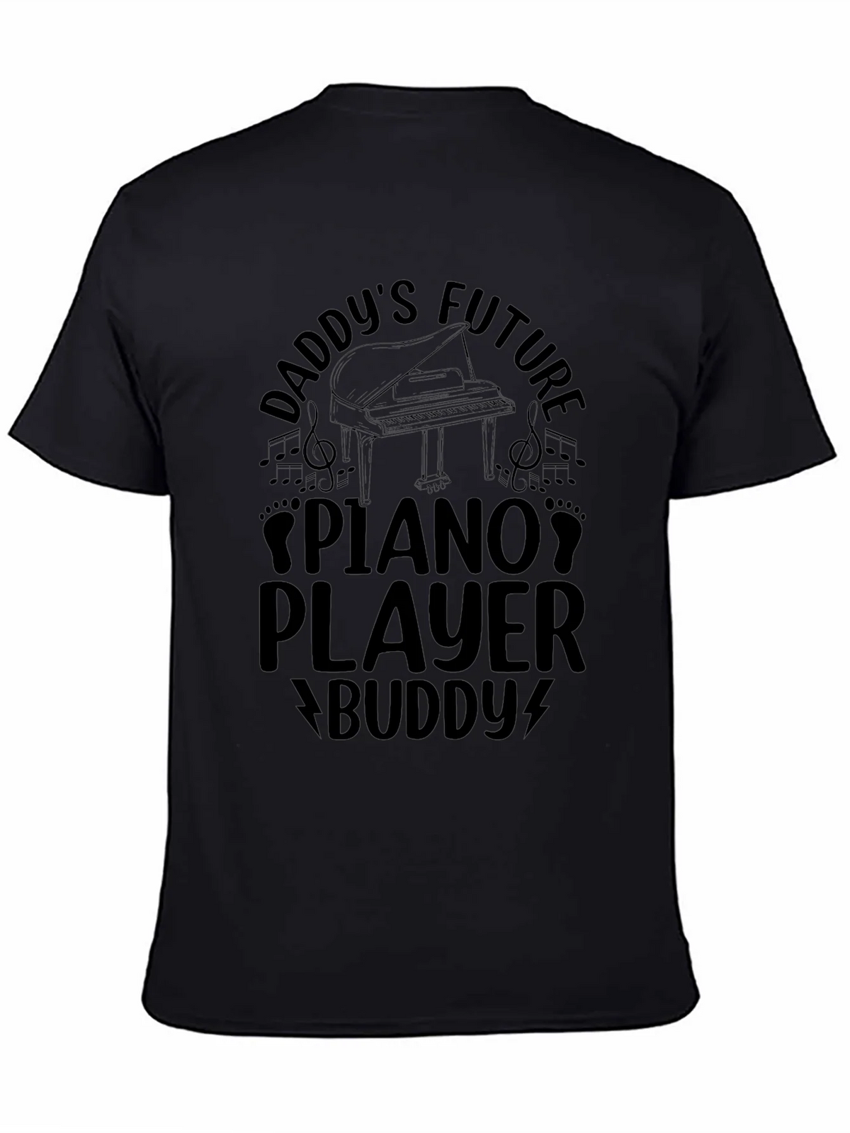 Daddys Future Piano Player Buddy Black T-Shirt product image 7