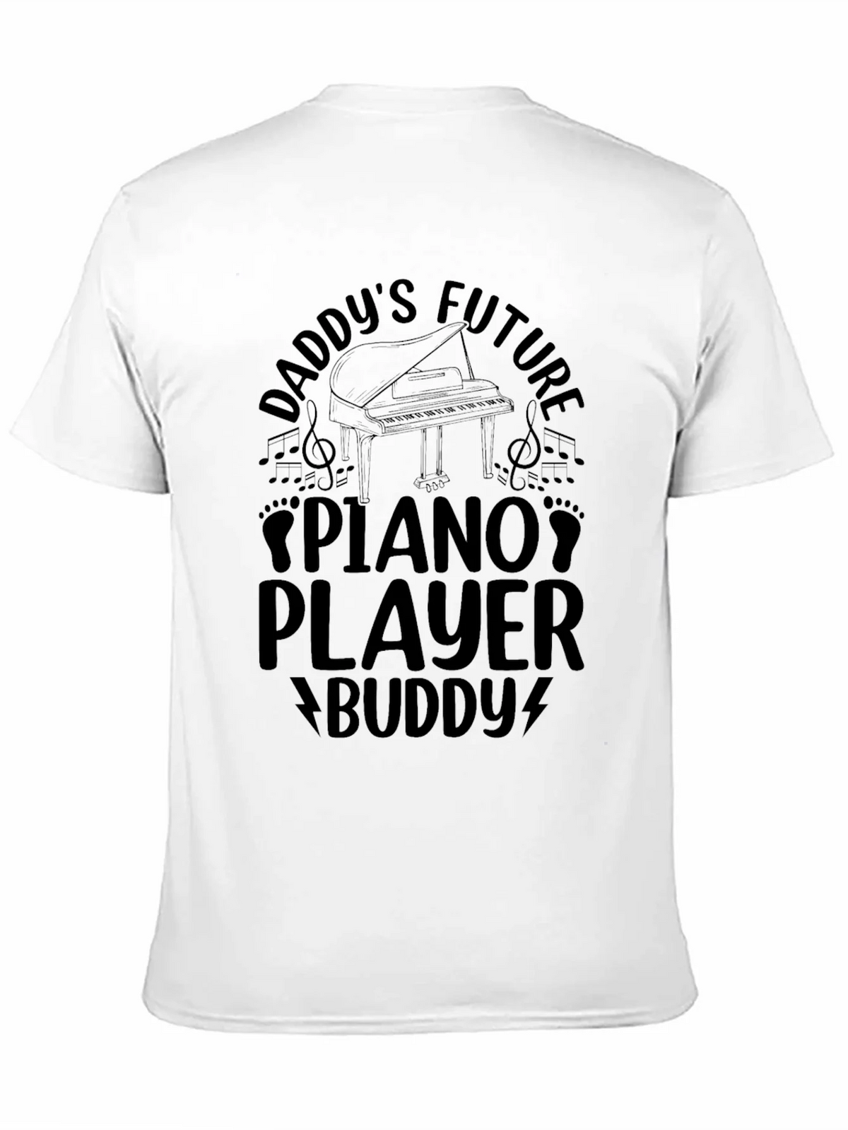 Daddys Future Piano Player Buddy Black T-Shirt product image 2
