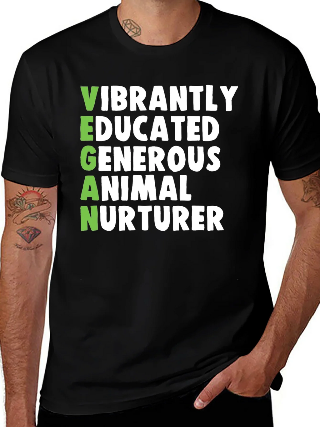 Vegan Vibrant Shirt - Educated Generous Animal Nurturer Tee product image 1