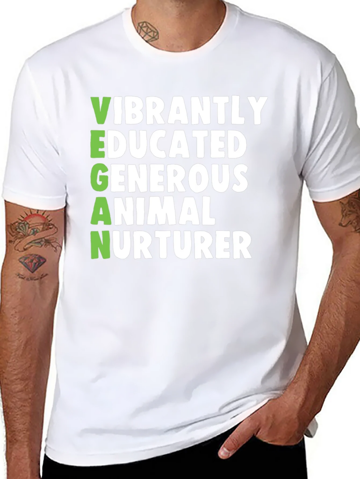 Vegan Vibrant Shirt - Educated Generous Animal Nurturer Tee product image 10