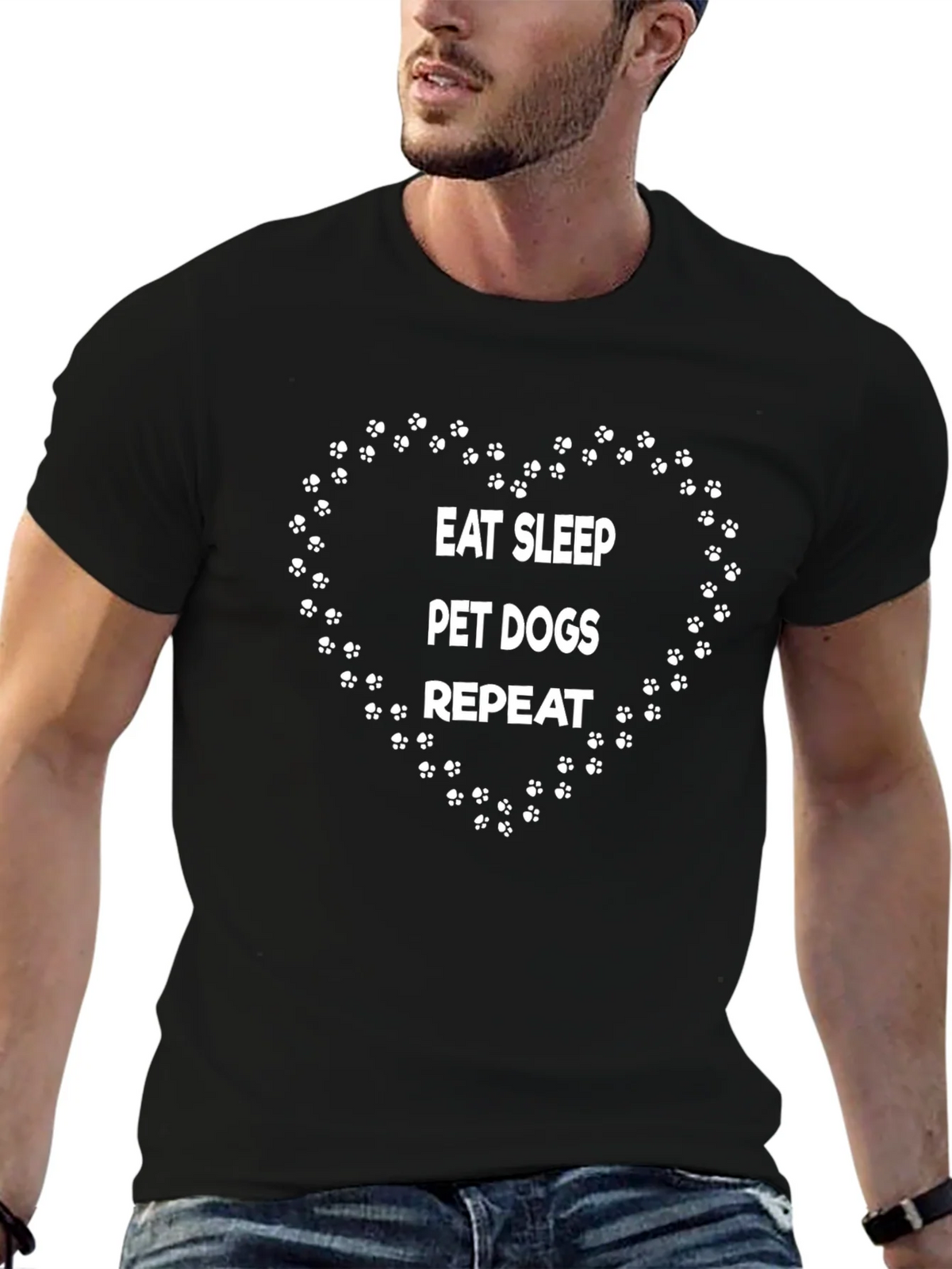 Eat Sleep Pet Dogs Repeat T-Shirt product image 9