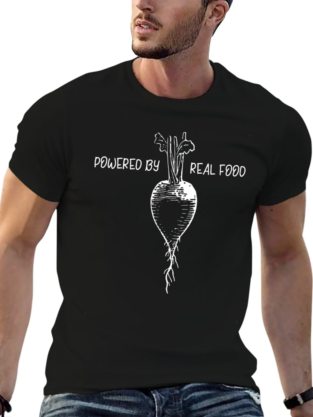 Powered by Real Food T-Shirt Vegan Tee product image 9