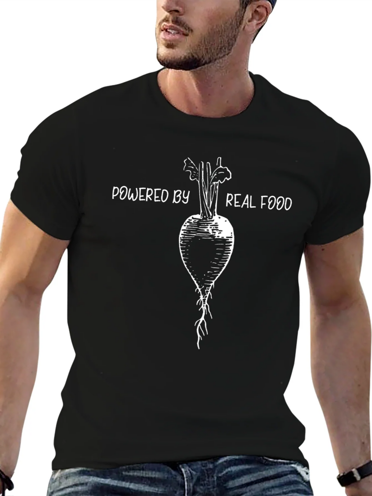 Powered by Real Food T-Shirt Vegan Tee product image 9
