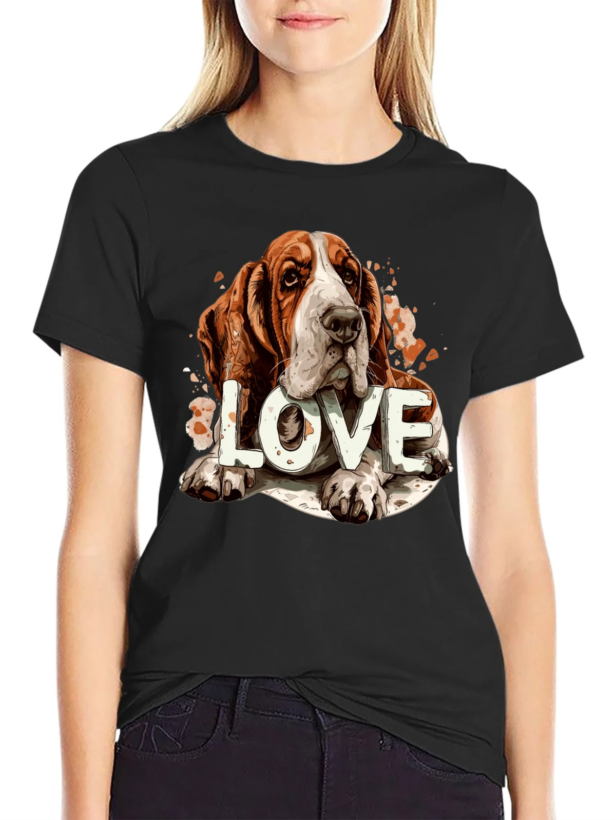 Basset Hound Love Graphic Tee product image 5