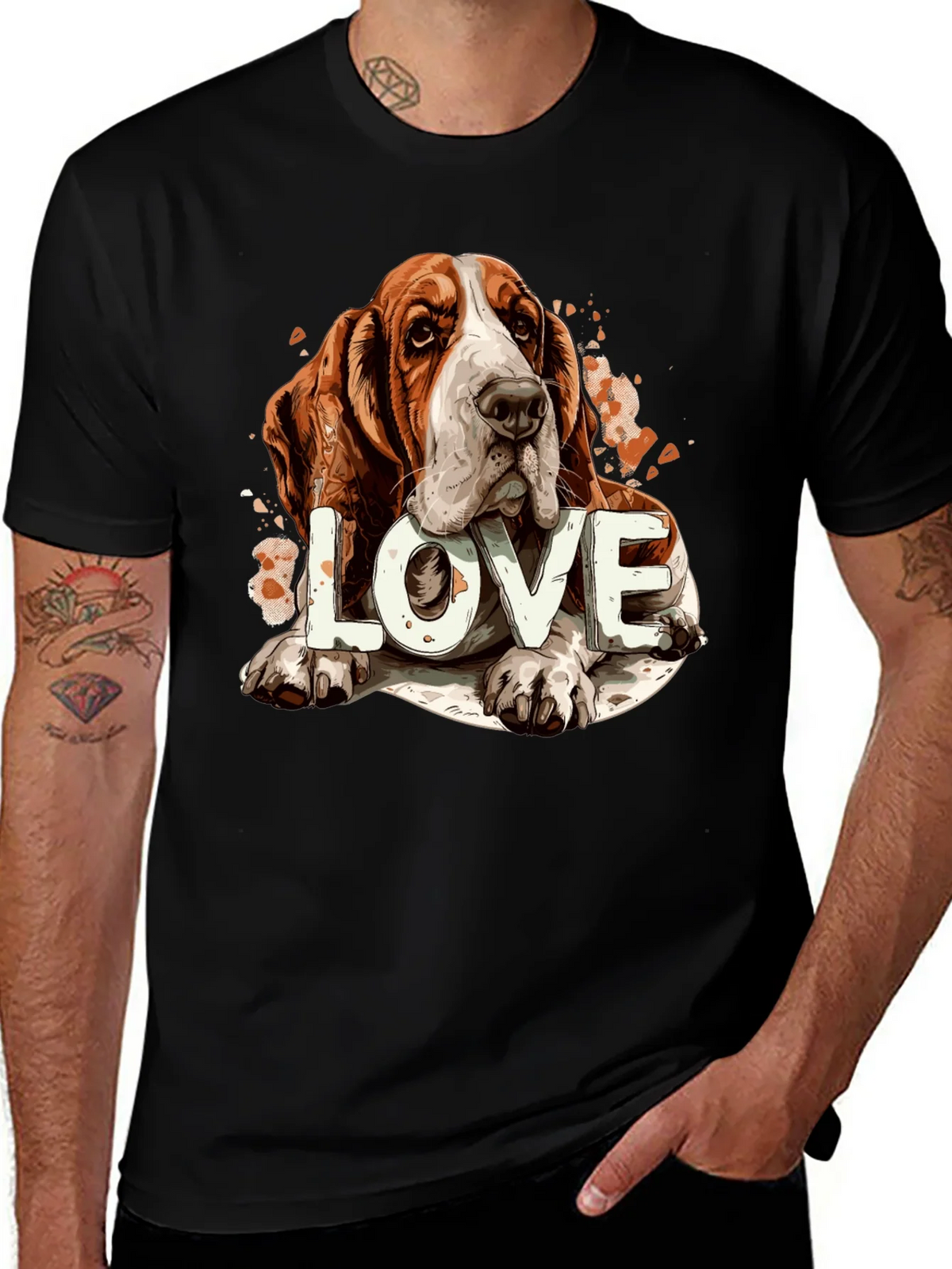 Basset Hound Love Graphic Tee product image 1
