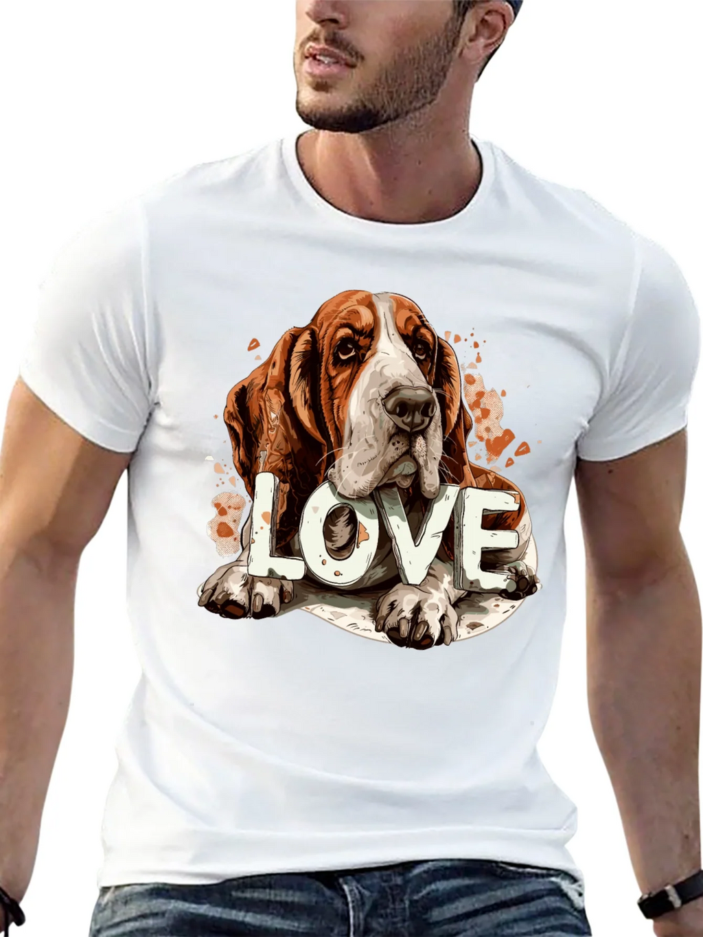 Basset Hound Love Graphic Tee product image 4