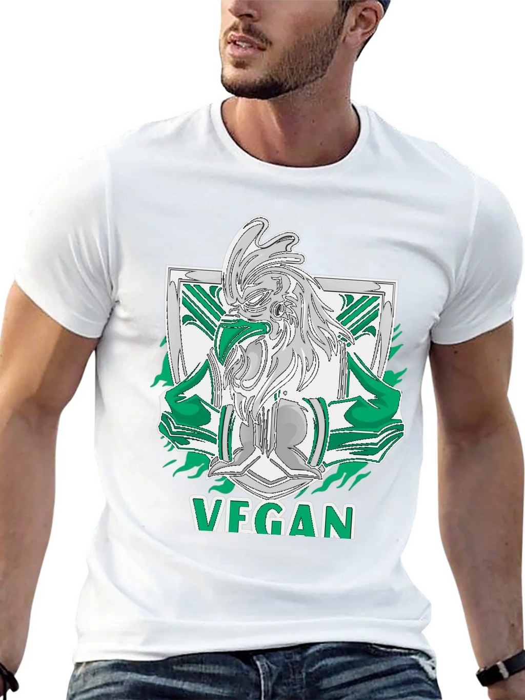 Vegan Rooster Graphic Tee - Black product image 4