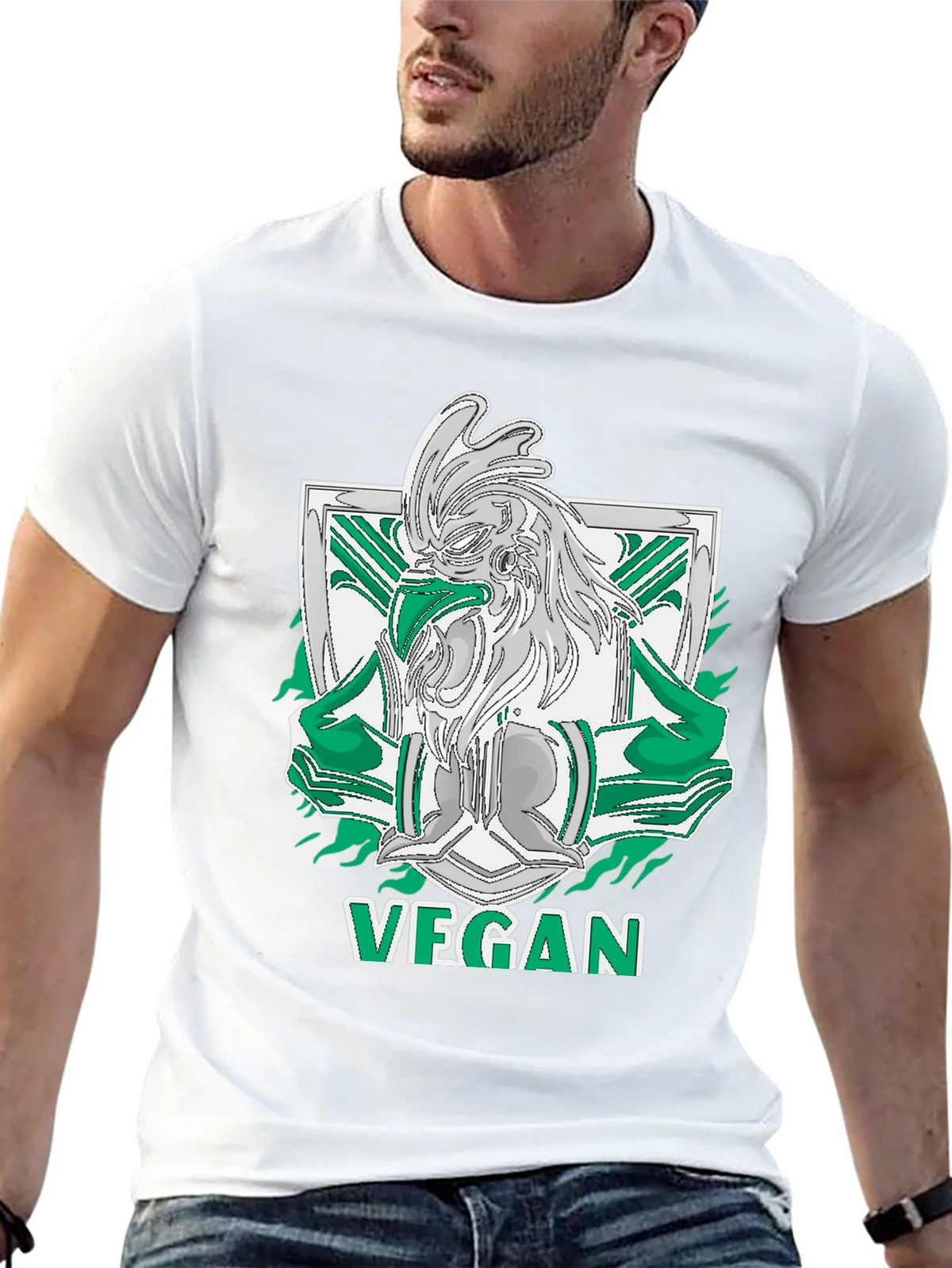 Vegan Rooster Graphic Tee - Black product image 4