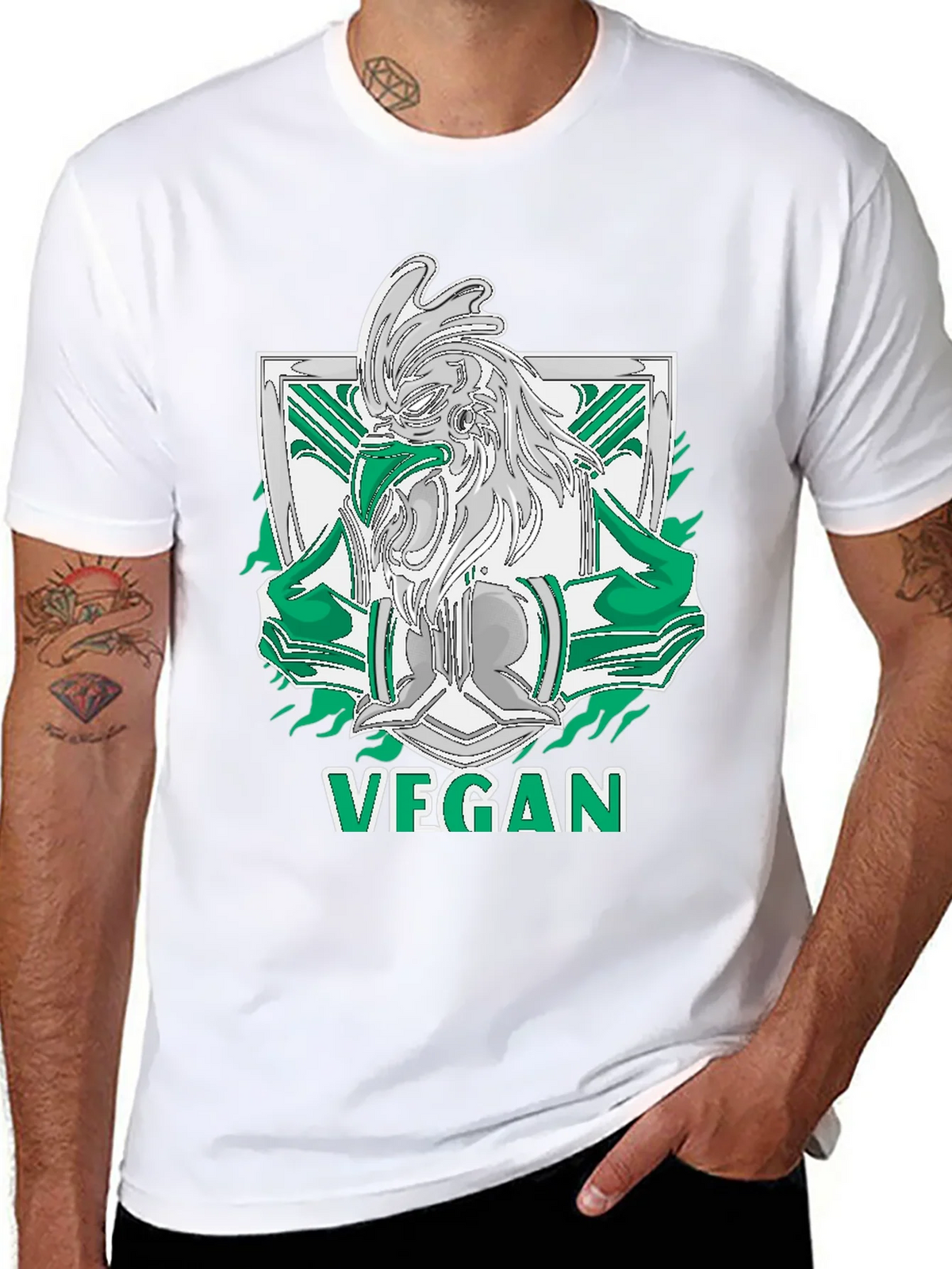 Vegan Rooster Graphic Tee - Black product image 10