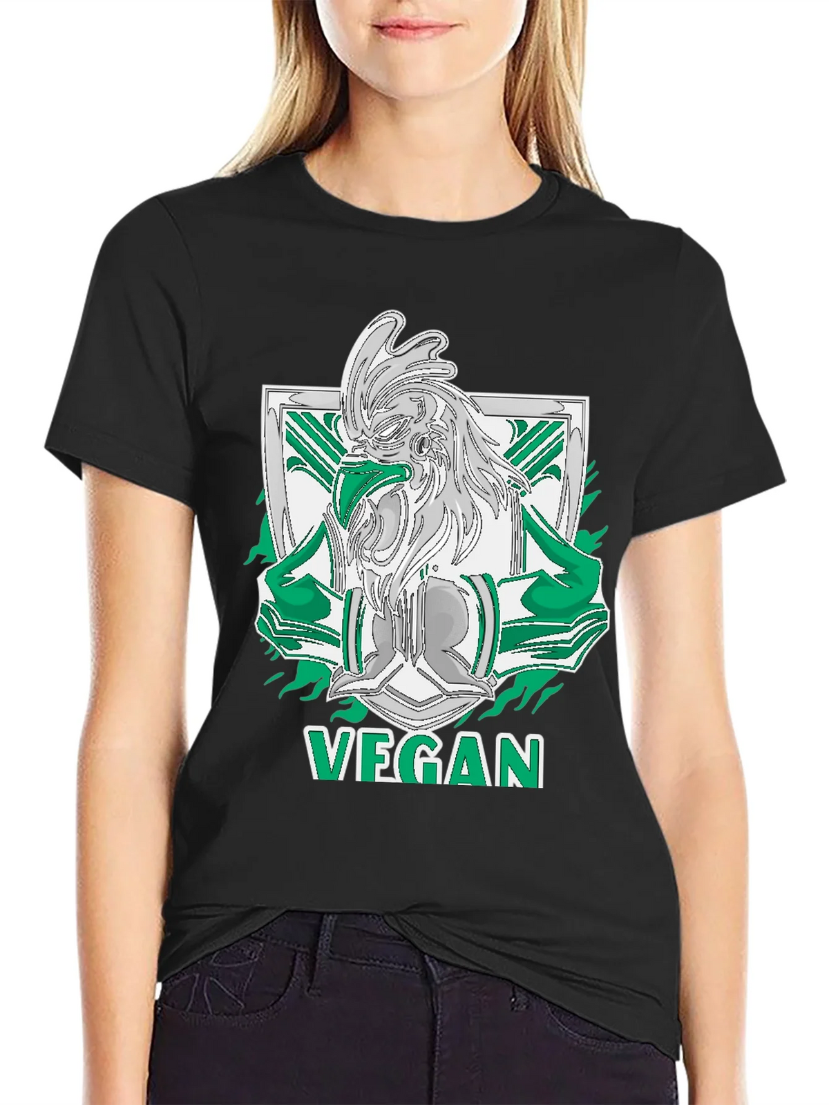 Vegan Rooster Graphic Tee - Black product image 5
