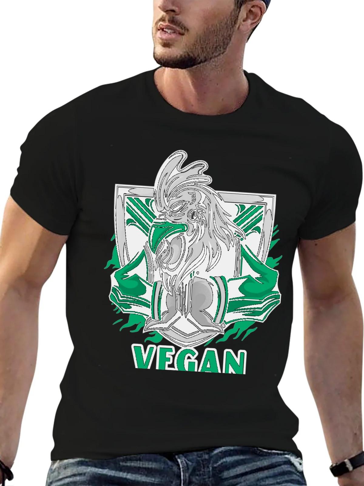 Vegan Rooster Graphic Tee - Black product image 9
