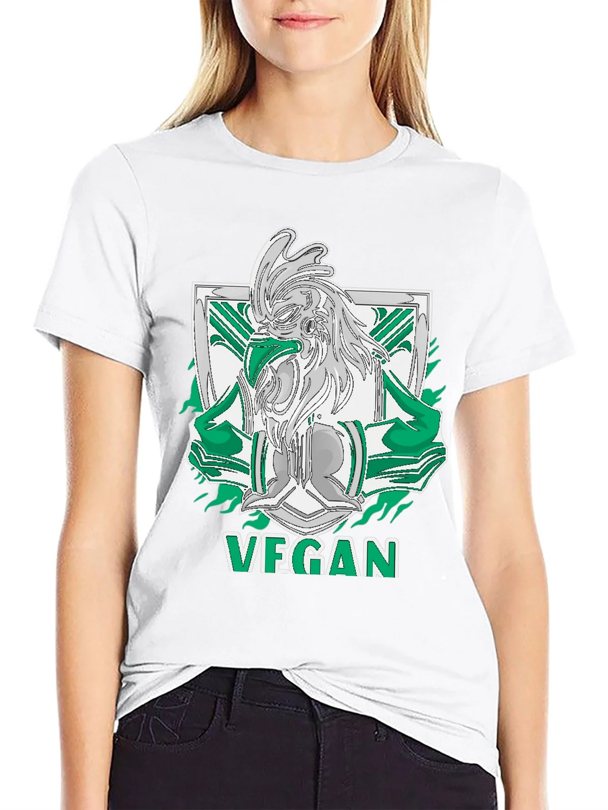 Vegan Rooster Graphic Tee - Black product image 11