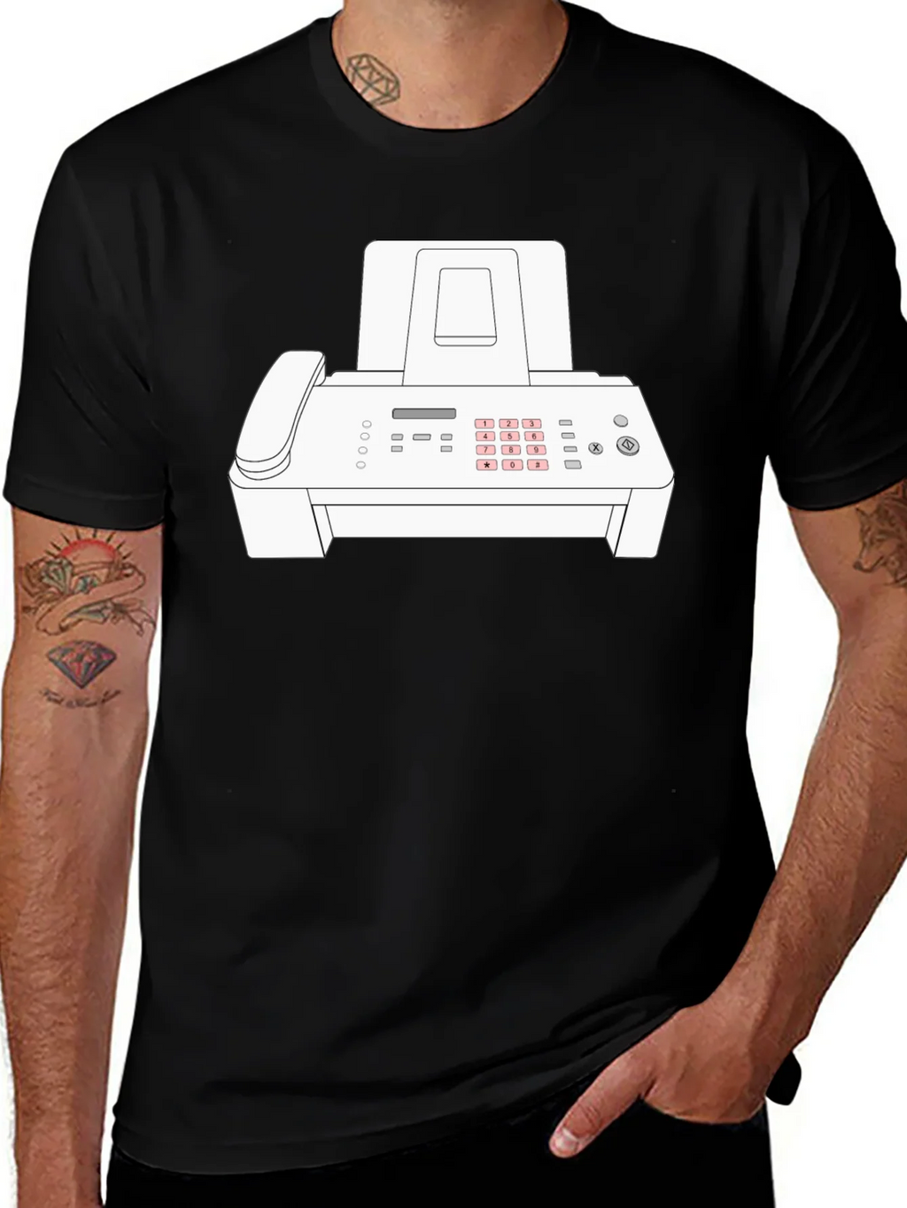 Fax Machine Graphic Tee - Retro Office Humor T-Shirt product image 1