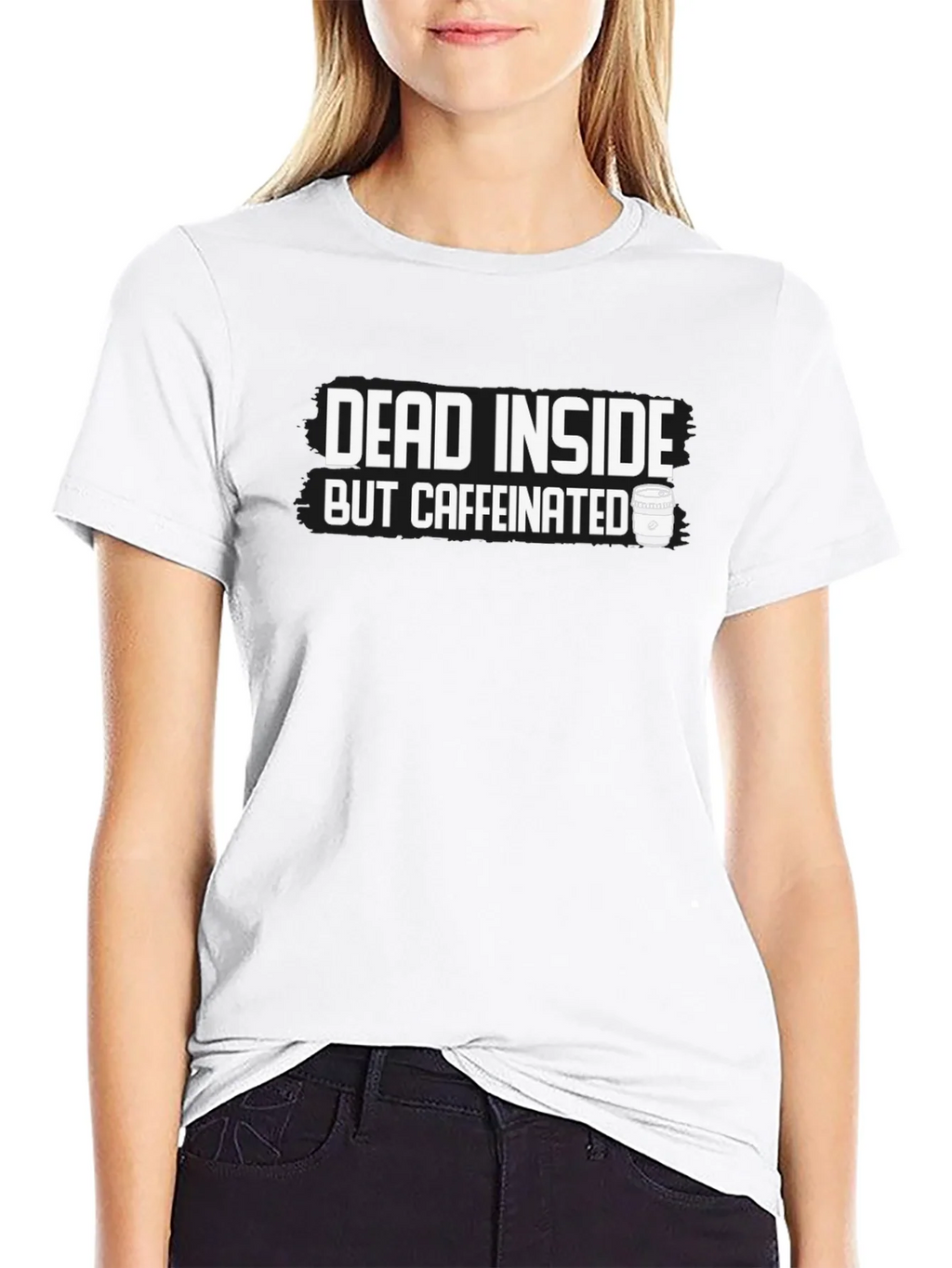 Dead Inside But Caffeinated Graphic Tee - Black Cotton product image 11