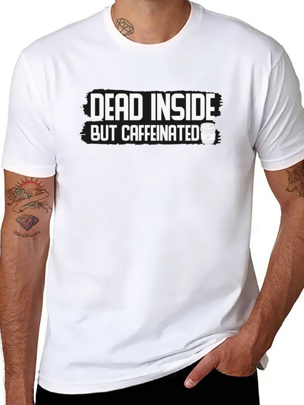 Dead Inside But Caffeinated Graphic Tee - Black Cotton product image 10