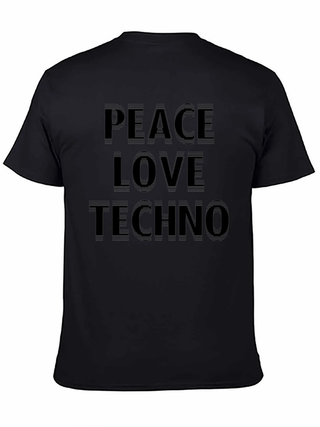 Peace Love Techno Black T-Shirt product image 7