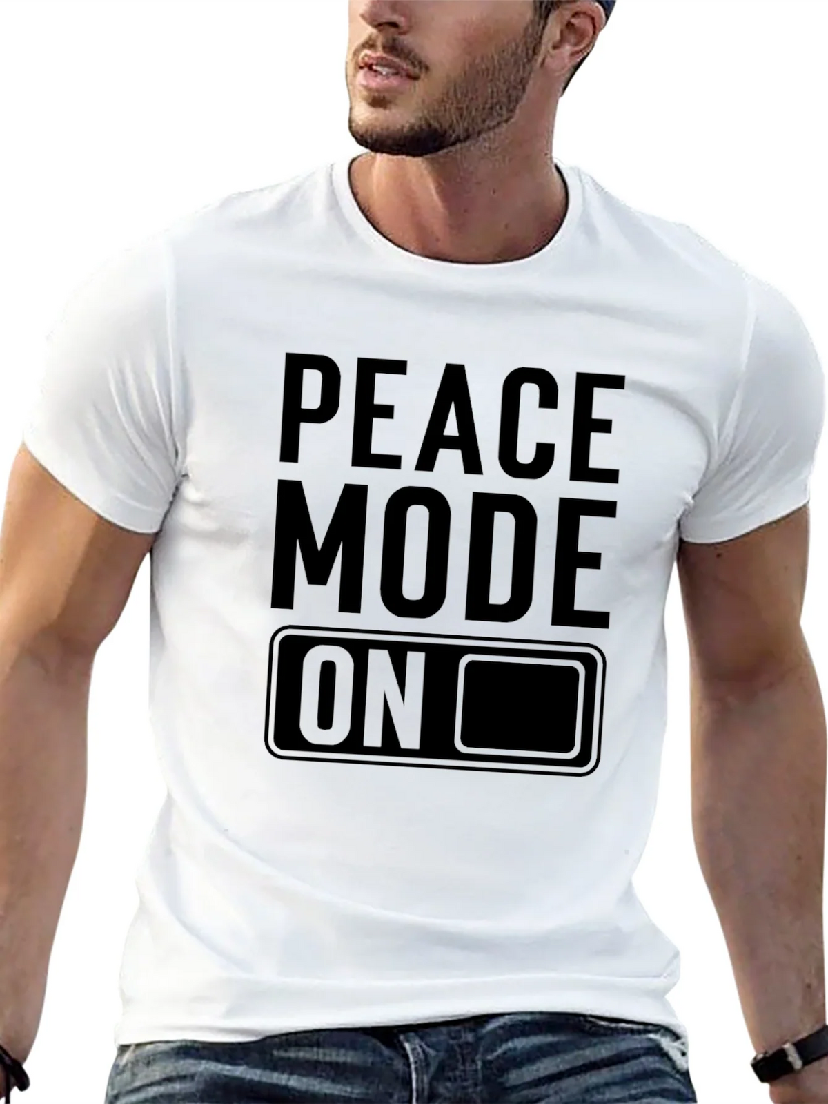 Peace Mode On Black Graphic Tee product image 4