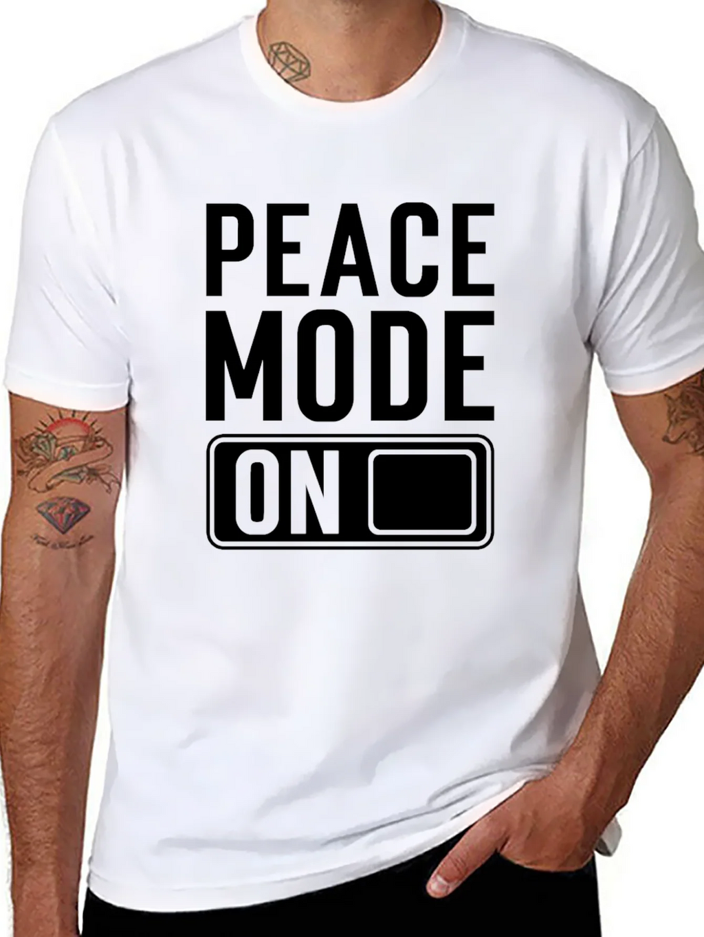 Peace Mode On Black Graphic Tee product image 10