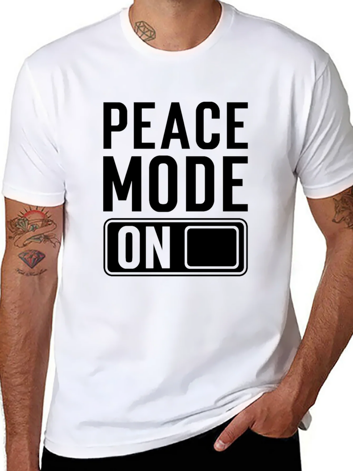 Peace Mode On Black Graphic Tee product image 10