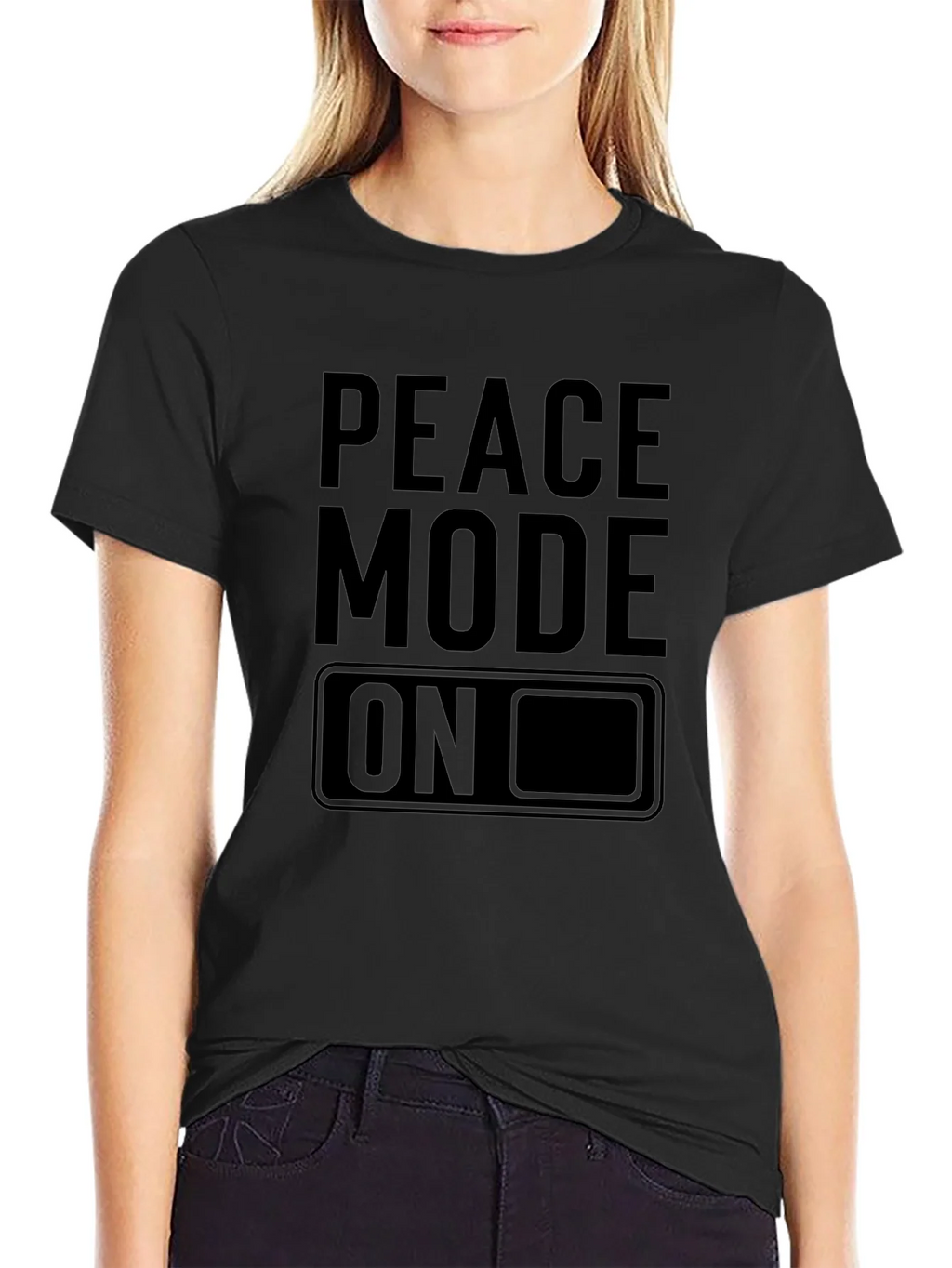 Peace Mode On Black Graphic Tee product image 5