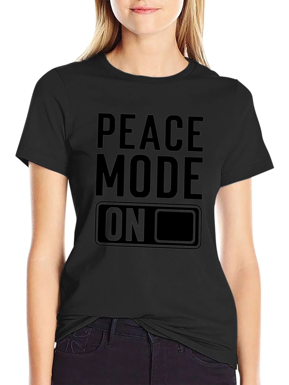 Peace Mode On Black Graphic Tee product image 5